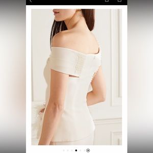 Safiyaa off the shoulder twist front crepe top